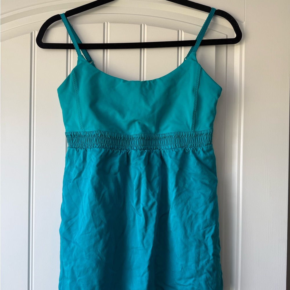 lululemon athletica Turquoise Camisole Tank with Smocked Waist